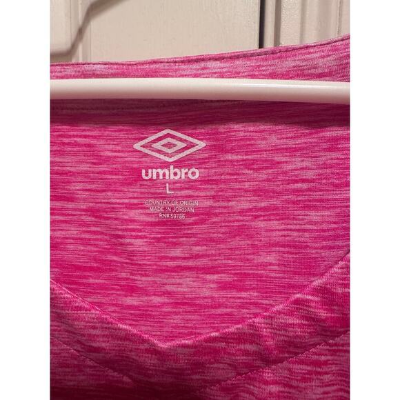 Umbro Women's Pink V-Neck Short Sleeve Performance Athletic Top Shirt Workout  L - Picture 4 of 8